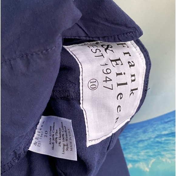 Frank & Eileen WATERFORD Walking Short ITALIAN PERFORMANCE LINEN size: 10 Navy - Picture 9 of 16